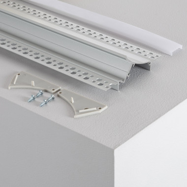 Perfil de Aluminio Empotrable para Techo con Clips para Tiras LED hasta 12  mm