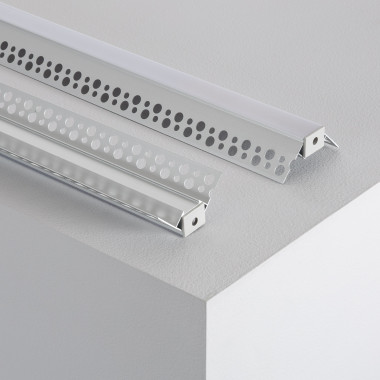 Produto de Perfil de Alumínio Integração para Esquinas Exterior Fitas LED de até 8mm