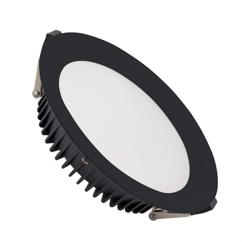 Downlight LED 30W SAMSUNG New Aero Slim 130 lm/W Microprismático (UGR17) LIFUD Negro Corte Ø 200 mm