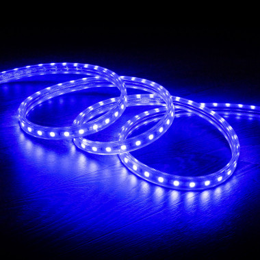 Fita LED 220V AC 60 LED/m Azul IP65 à Medida Largura 14mm Corte cada 100cm