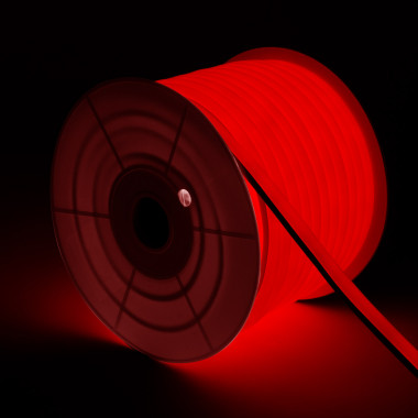 Produto de Fita Neon LED 7.5 W/m Regulável 220V AC 120 LED/m Semicircular 180º Vermelha IP67 à Medida Corte a cada 100 cm 