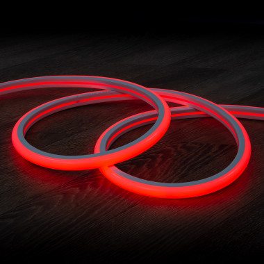 Fita Neon LED 7.5 W/m Regulável 220V AC 120 LED/m Semicircular 180º Vermelha IP67 à Medida Corte a cada 100 cm