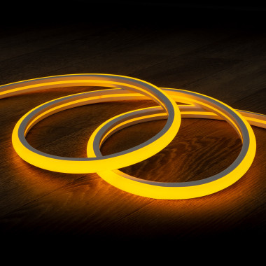 Produto de Rolo Neon LED 7,5 W/m Regulável 220V AC 120 LED/m 50m Semicircular 180º Amarelo IP67 Corte Cada 100 cm