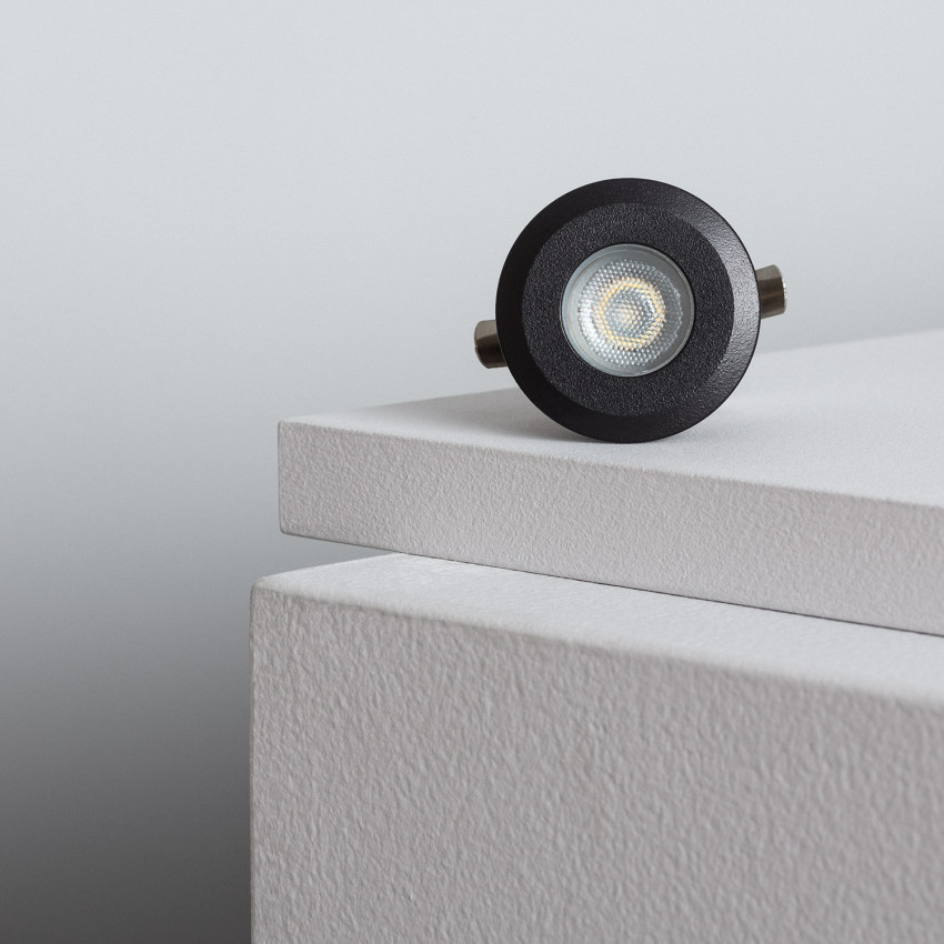 Foco LED 1W Empotrable en Suelo Aluminio Negro IP65 Tiziano