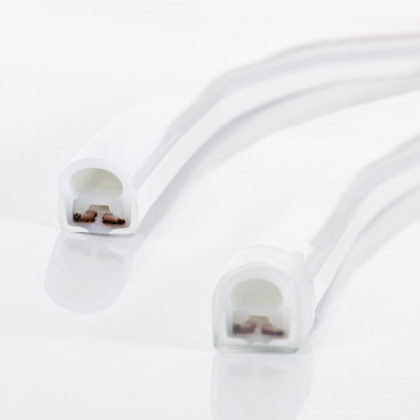 Producto de Tira Neón LED 7.5 W/m Regulable 220V AC 120 LED/m Semicircular 180º Rosa IP67 a Medida Corte cada 100 cm