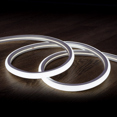 Tira Neón LED 7.5 W/m Regulable 220V AC 120 LED/m Semicircular 180º Blanco Frío IP67 a Medida Corte cada 100 cm