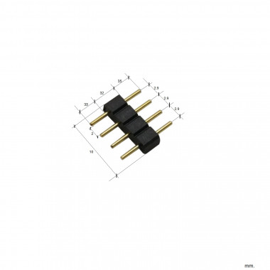 Produto de Conector 4 PIN Fita LED RGB 12/24V DC