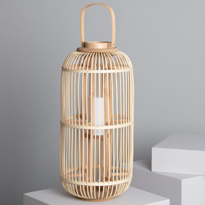 Candeeiro de Mesa LED Portátil Rattan Jávea