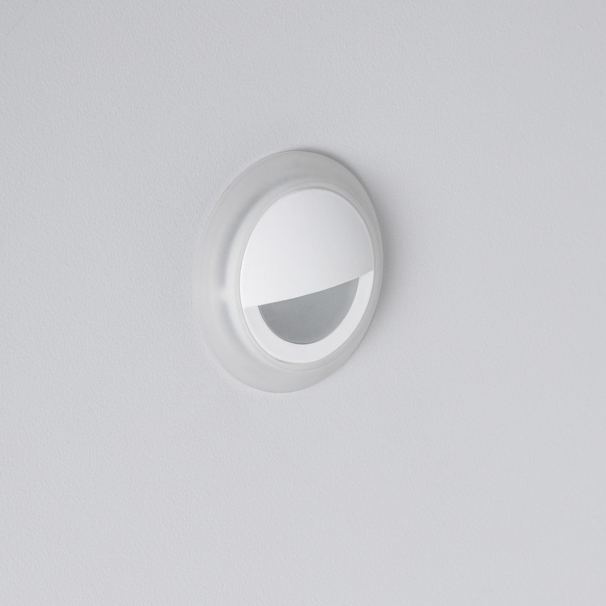 Baliza Exterior LED 3W Empotrable Pared Circular Blanco Occulare