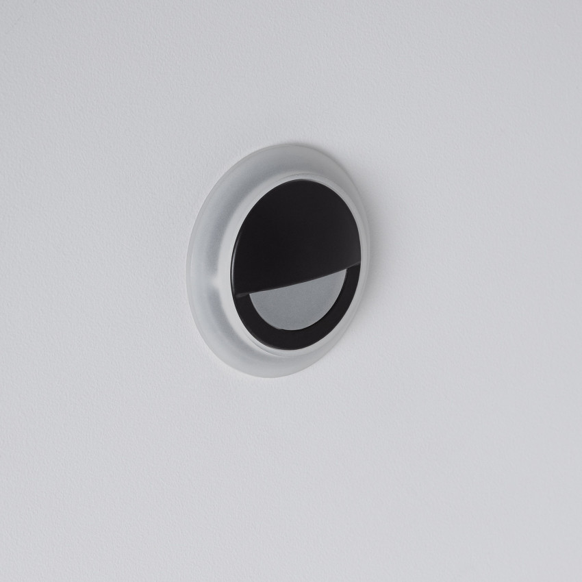Aplique LED 3W Circular de Aluminio Occulare Negro