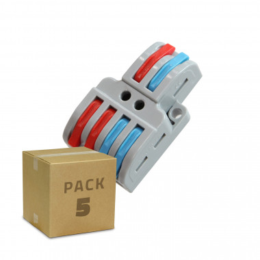 Pack de 5 conectores rápidos de 3 entradas hasta 4 mm²