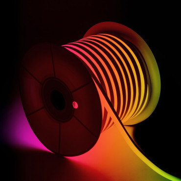 Product Rolo Neon LED 11 W/m RGB 220V AC 60 LED/m 50m Semicircular 180º IP67 Corte a Cada 100 cm 
