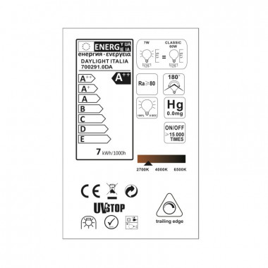 Producto de Bombilla Filamento LED E27 7W 806 lm G125 Regulable Creative-Cables CBL700175