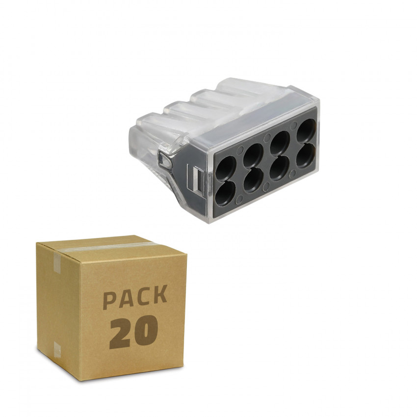 Pack 20 Conectores Rápidos 8 Entradas 0.75-2.5 mm²