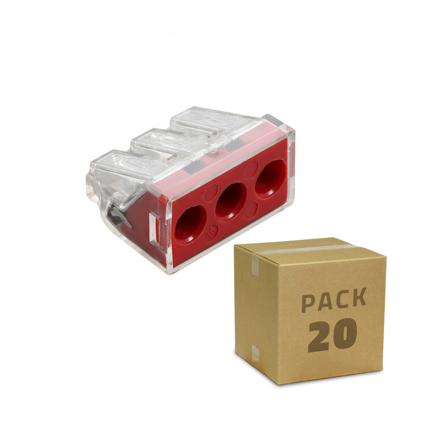 Pack 20 Conectores Rápidos 3 Entradas 2.5-6.0 mm²