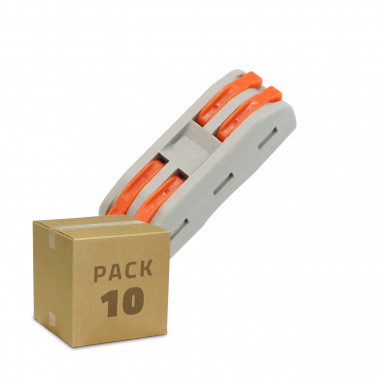 Produto de Pack 10 Conectores Rápidos 2 Entradas e 2 Saídas SPL-2 para Cabo Eléctrico 0,08-4mm².