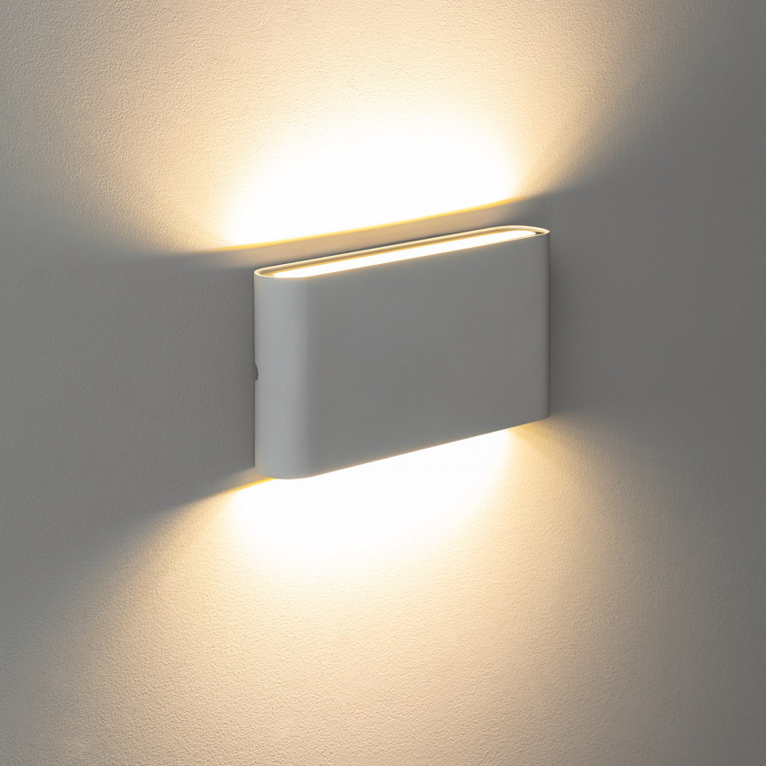 Produto de Aplique de Parede Exterior LED 12W Alumínio Retangular Iluminação Dupla Luming Branco 