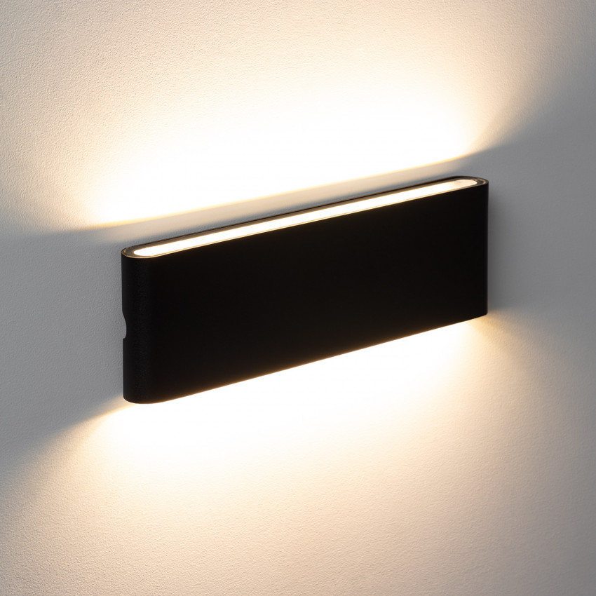 Produto de Aplique de Parede Exterior LED 20W Alumínio Retangular Iluminação Dupla Luming Preto
