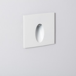 Baliza Exterior LED 3W Empotrable Pared Cuadrado Blanco Oval Wabi