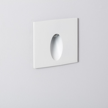 Baliza de Parede LED 3W de Alumínio Quadrada Oval Wabi Branca