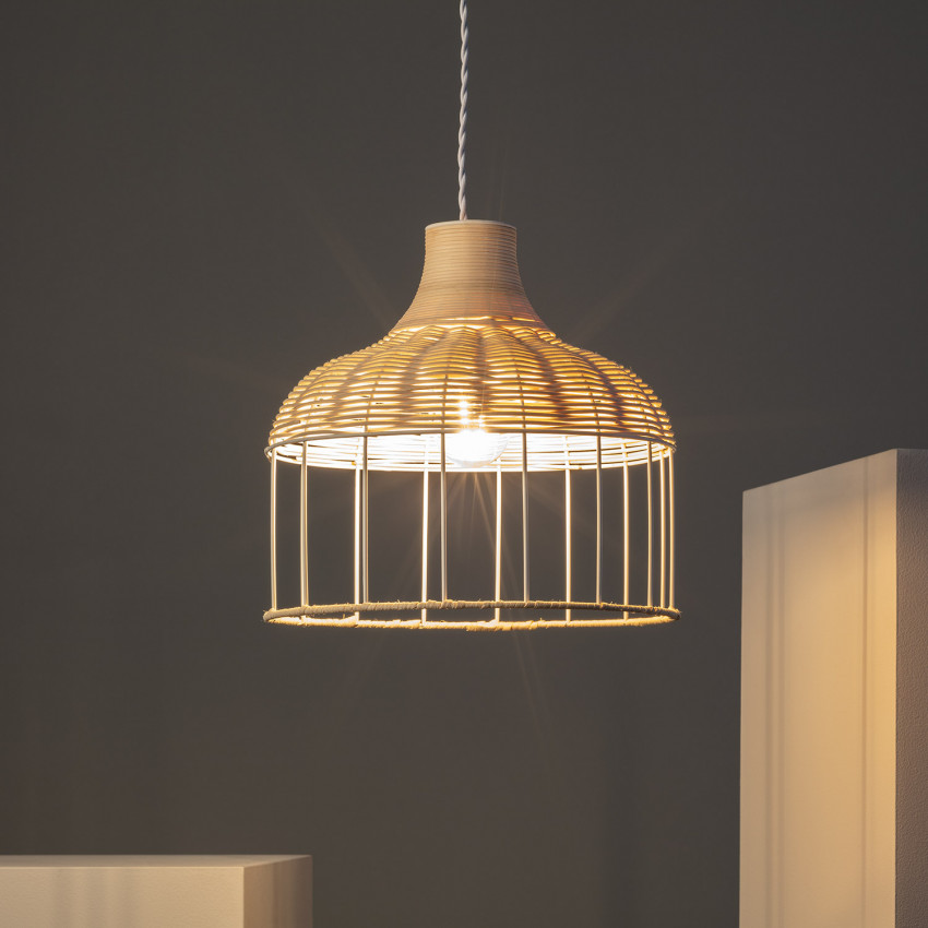 Producto de Lámpara Colgante Ratán y Metal Sliema 