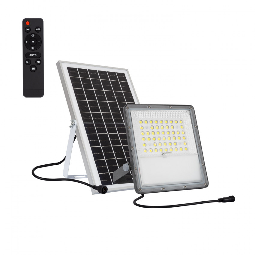 Foco Projetor LED Solar 10W 100lm/W IP65 com Controle Remoto