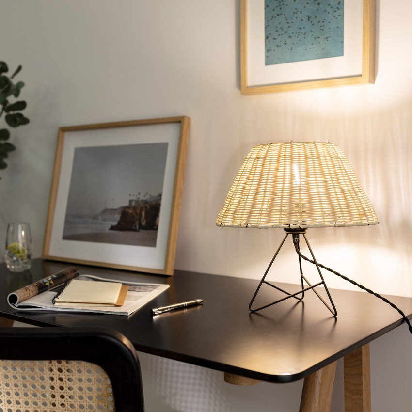 Produto de Candeeiro de Mesa de Rattan Salmor