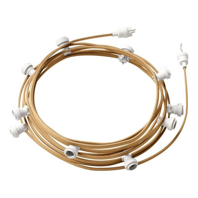 Produto de Grinalda Exterior Lumet System 12,5m com 10 Casquilhos E27 Branco Creative-Cables CATE27B125