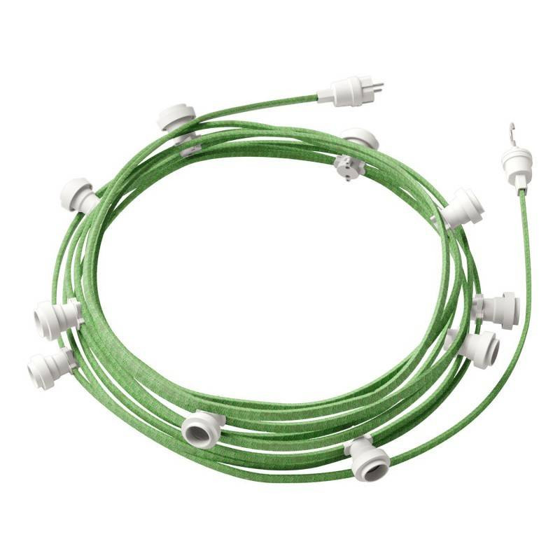 Producto de Guirnalda Exterior Lumet System 12.5m con 10 Portalámparas E27 Blanco Creative-Cables CATE27B125