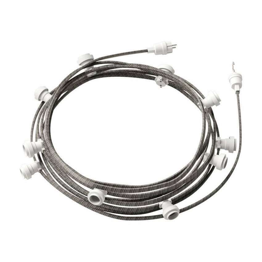 Produto de Grinalda Exterior Lumet System 12,5m com 10 Casquilhos E27 Branco Creative-Cables CATE27B125