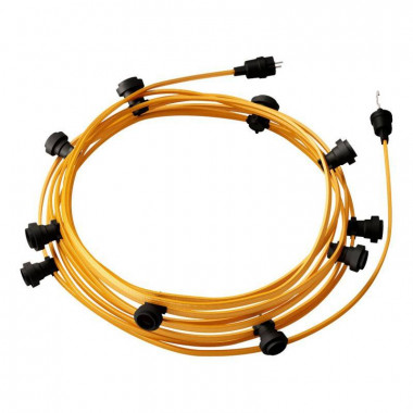 Producto de Guirnalda Exterior Lumet System 12.5m con 10 Portalámparas E27 Negro Creative-Cables CATE27N125 