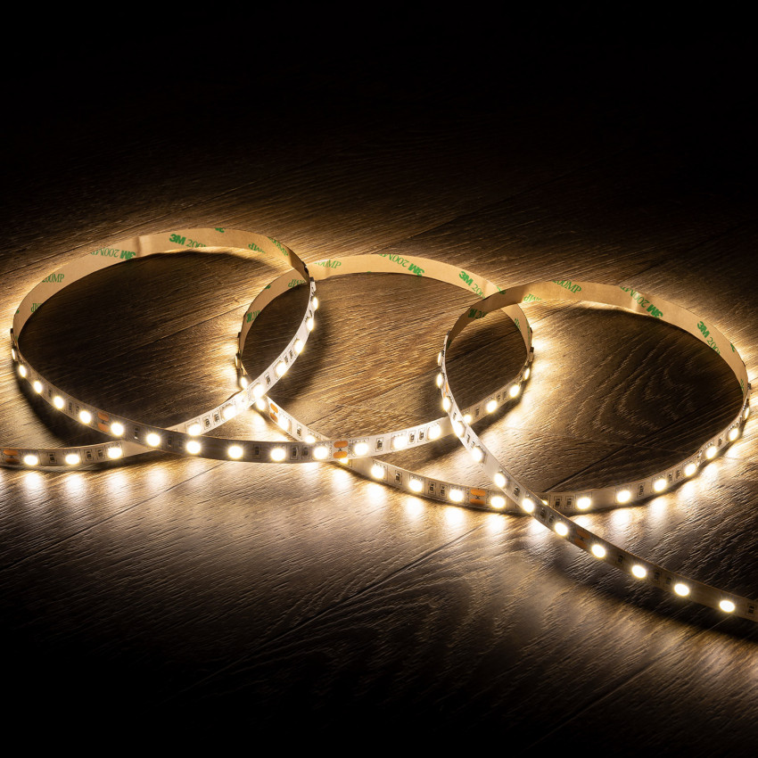 Producto de Tira LED 24V DC 60LED/m 5m IP20 Ancho 10mm Monocolor con Mando Inalámbrico y Alimentación Corte cada 10cm