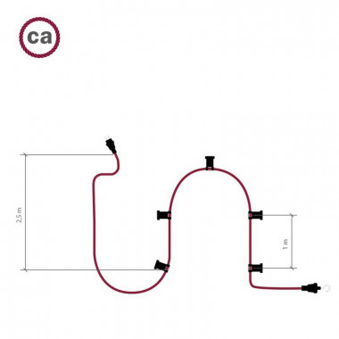 Produto de Grinalda Exterior Lumet System 7,5m com 5 Casquilhos E27 Branco Creative-Cables CATE27B075