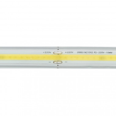 Tira LED COB Regulable 220V AC 320 LED/m Blanco Frío IP65 a Medida Ancho  14mm Corte cada 50 cm - efectoLED