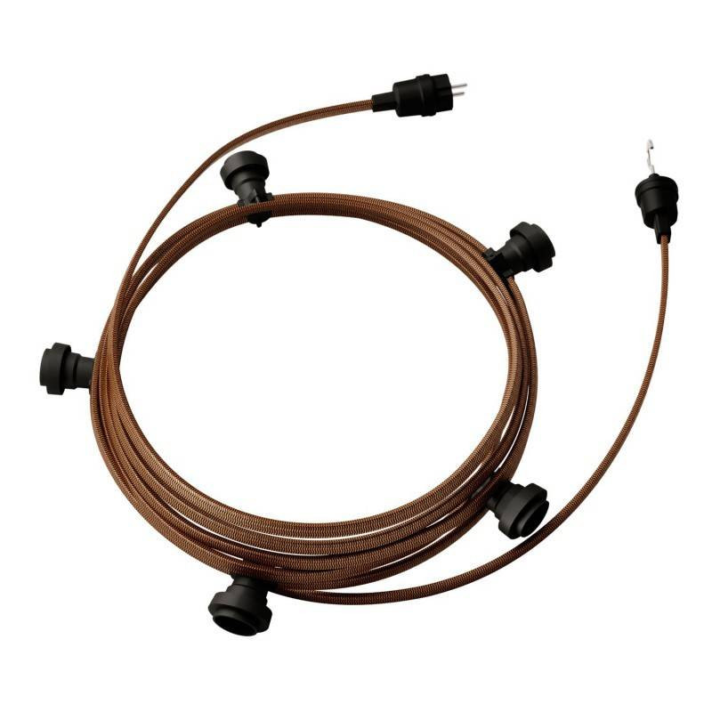 Producto de Guirnalda Exterior Lumet System 7.5m con 5 Portalámparas E27 Negro Creative-Cables CATE27N075