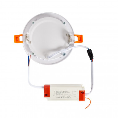 Produto de Placa LED 6W Circular SwitchCCT Seleccionável Corte Ø 110 mm Regulação Compatível com Comando RF V2