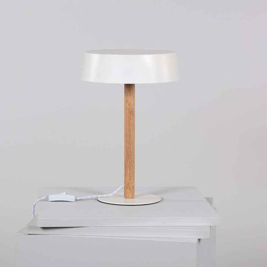 Candeeiro de Mesa Metal e Madeira Woodbury