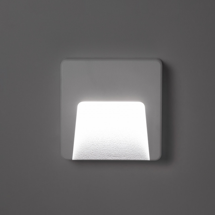 Produto de Baliza Exterior LED 3W Superfície de Parede Quadrada Branca Dag 