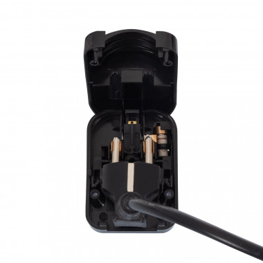 Adaptador Enchufe Tipo E (EU) Cabezal Ancho Con Cable Recto a Enchufe Tipo  G (UK) - efectoLED