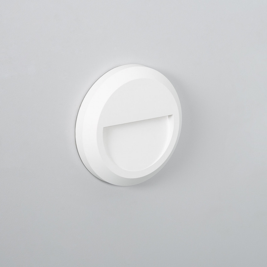 Produto de Baliza Exterior LED 1W Superfície Parede Circular Branco Edulis