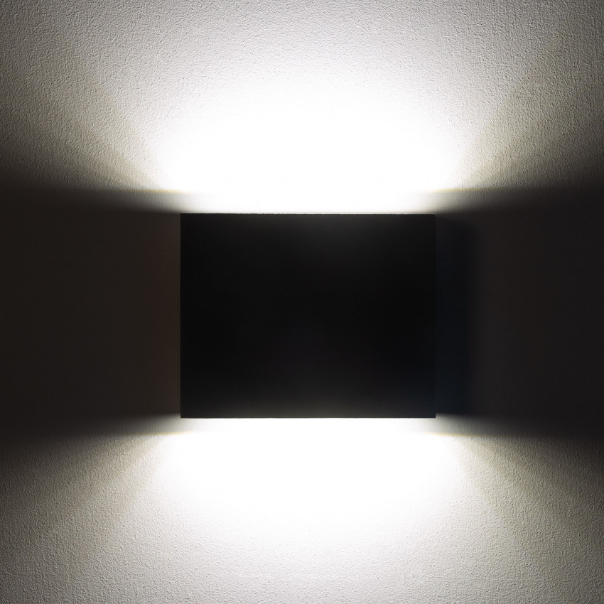 Producto de Aplique de Pared Exterior LED 6W Iluminación Doble Cara Cuadrado Negro Kaysa
