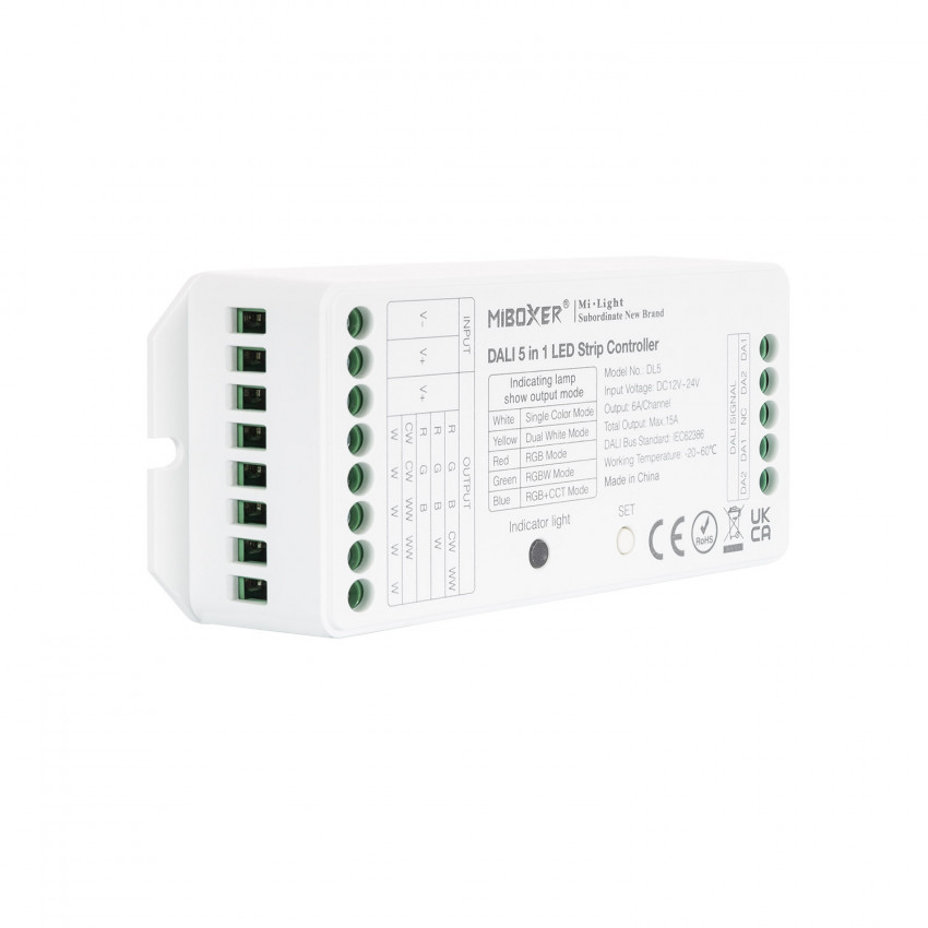 Controlador Regulador LED 5 em 1 RGBW 12/24V DC MiBoxer 