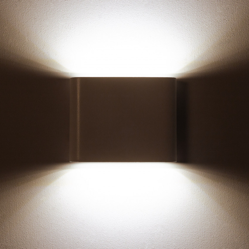 Produto de Aplique de Parede Exterior LED 6W Iluminação Dupla Cara Quadrado Branco Zeus