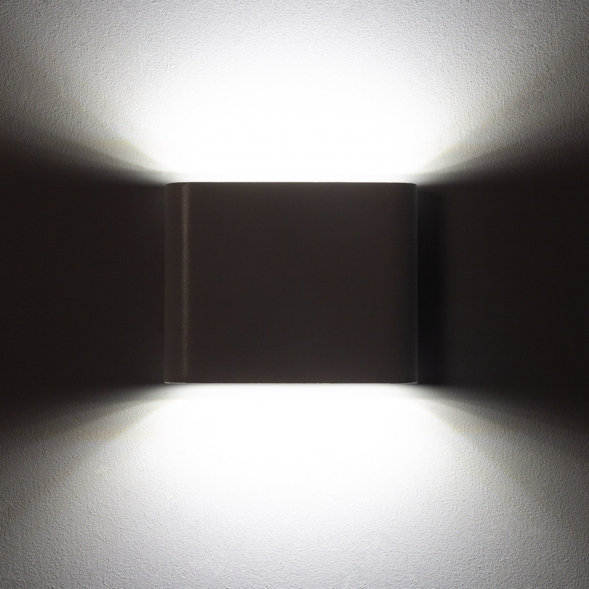 Producto de Aplique de Pared Exterior LED 6W Iluminación Doble Cara Cuadrado Blanco Zeus