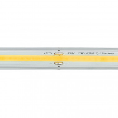 Fita LED COB Regulável 220V AC 320 LED/m Branco Quente IP65 à Medida  Largura 14mm Corte cada 50 cm