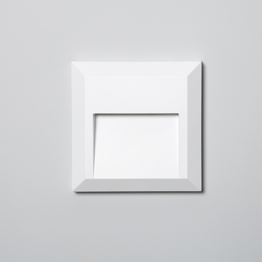 Produto de Baliza Exterior LED 1W Superfície de Parede Quadrada Branco Byron 