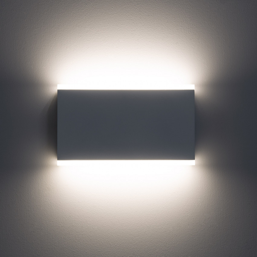 Produto de Aplique de Parede Exterior LED 10W Iluminação Dupla Face Retangular Branco Hera 