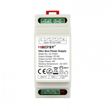Produto de Fonte de alimentação BUS DALI 16V DC 250 mA MiBoxer DL-POW1