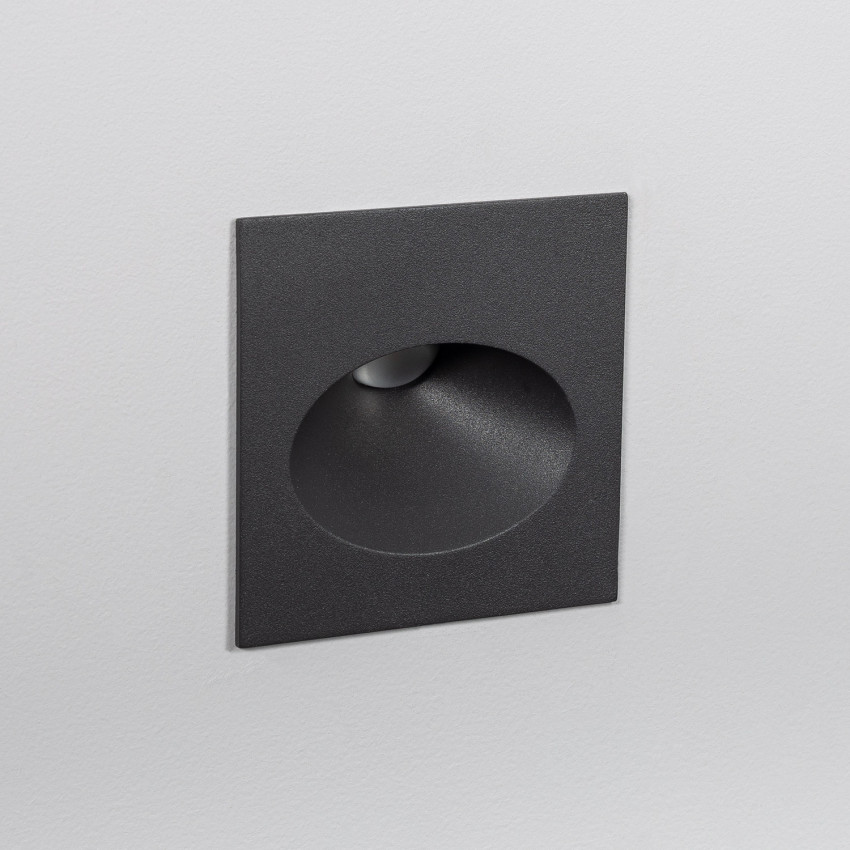 Baliza Exterior LED 2W Encastrável Parede Quadrada Cinzento Coney