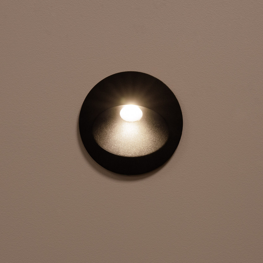 Produto de Baliza Exterior LED 2W Encastrável Parede Circular Cinzento Coney 